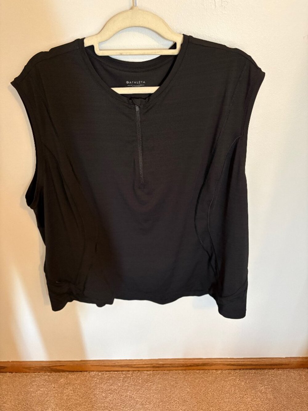Athleta 3X Black Performance Top Quarter Zip Athletic Workout Plus Size - Picture 2 of 6